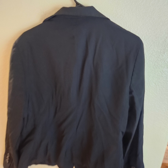 Escada Black 100% Wool Blazer Career Work Jacket Size 12 - Picture 6 of 7